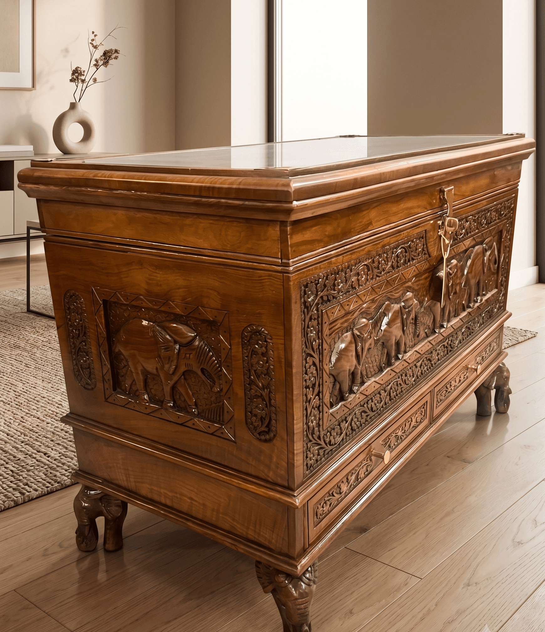 Heritage Elephant Wooden Trunk