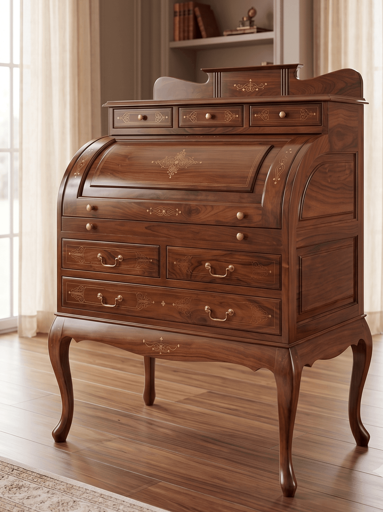 Premium Antique Roll-Top Desk thumbnail 2